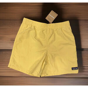 NWT Patagonia Kids Baggies Shorts 5" Lined Milled Yellow Size XL 14